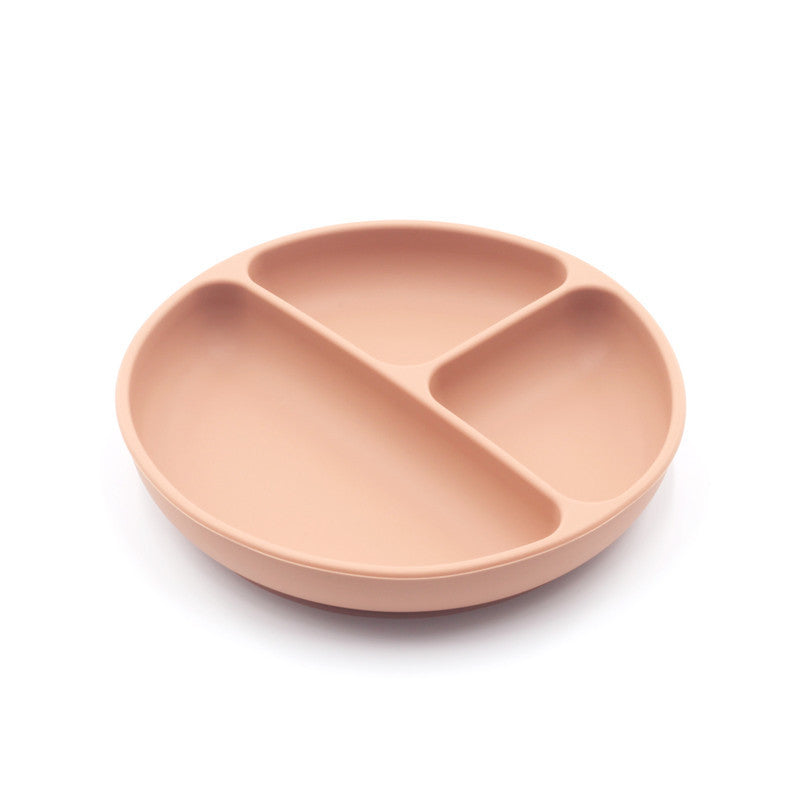 Children's Solid Colour Silicone Compartmentalised Dinner Plate