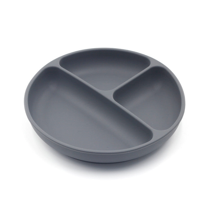 Children's Solid Colour Silicone Compartmentalised Dinner Plate
