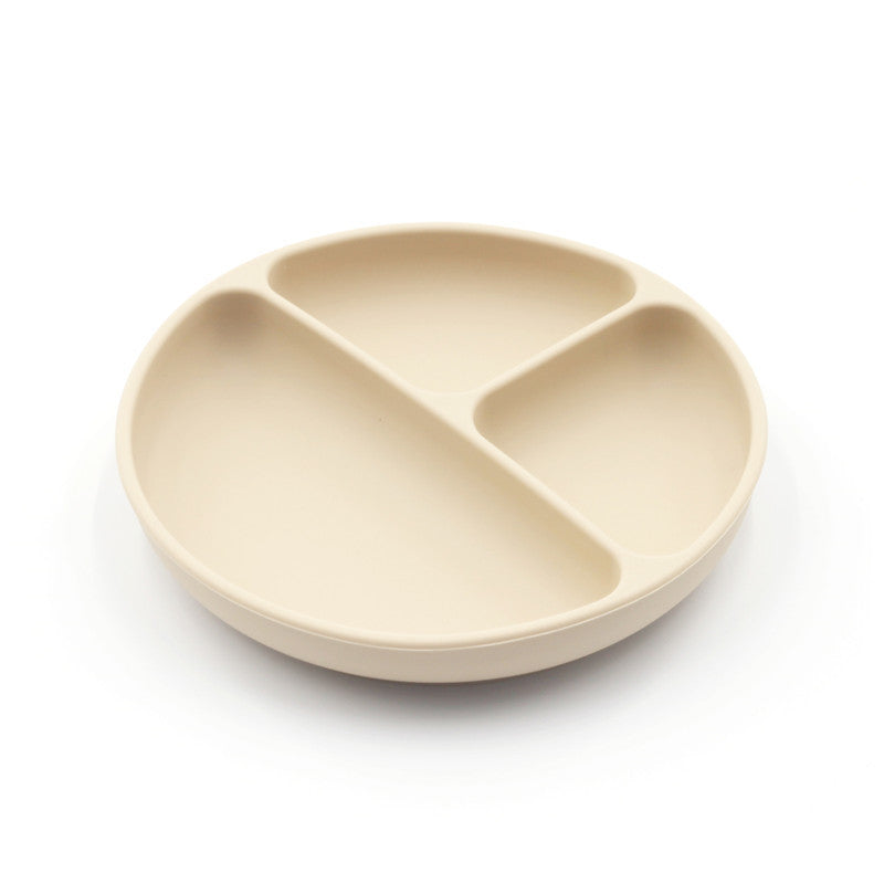 Children's Solid Colour Silicone Compartmentalised Dinner Plate