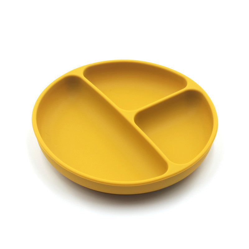 Children's Solid Colour Silicone Compartmentalised Dinner Plate