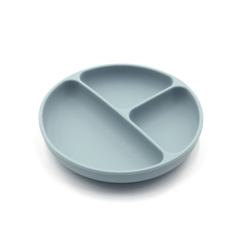 Children's Solid Colour Silicone Compartmentalised Dinner Plate