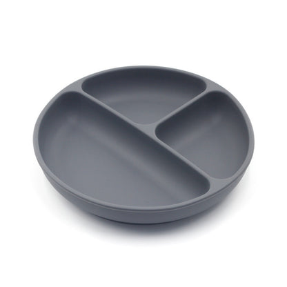 Children's Solid Colour Silicone Compartmentalised Dinner Plate
