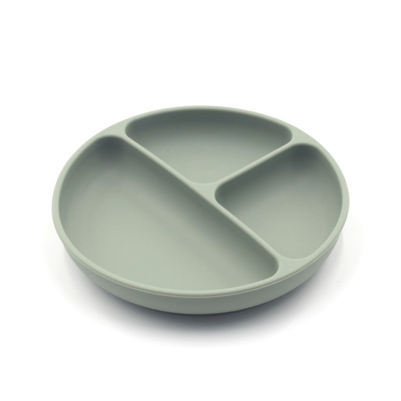Children's Solid Colour Silicone Compartmentalised Dinner Plate