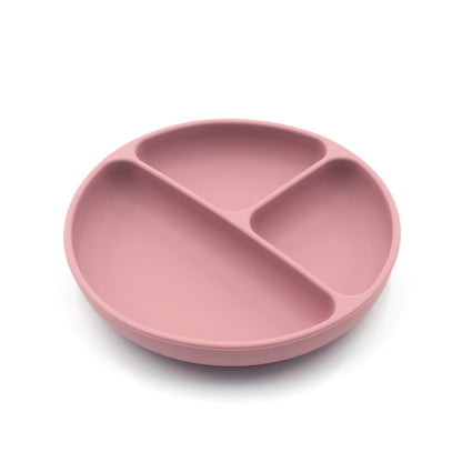 Children's Solid Colour Silicone Compartmentalised Dinner Plate