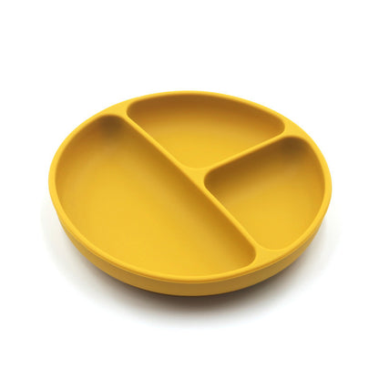 Children's Solid Colour Silicone Compartmentalised Dinner Plate
